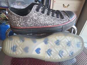 Converse by You Glitter Women's 7 Men's 9 Cushioning Clear Soles Low Top